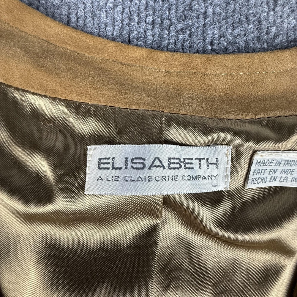 Elisabeth Vest Womens 1X Brown Suede Button Front Long Lined Pockets Casual - Picture 5 of 15